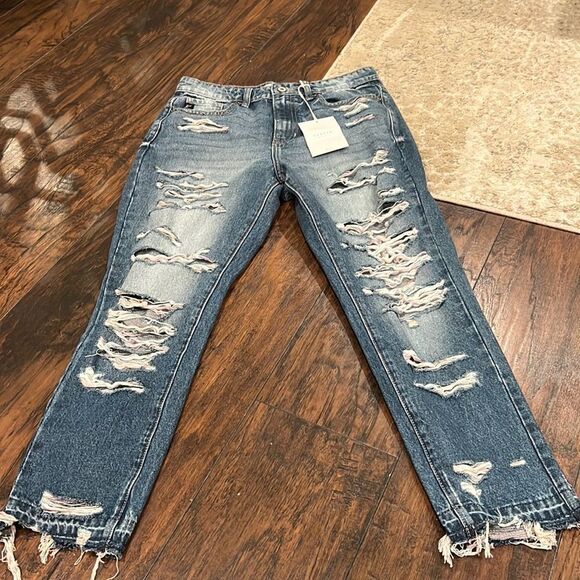 KanCan High Rise Ripped Denim Jeans - Picture 1 of 11